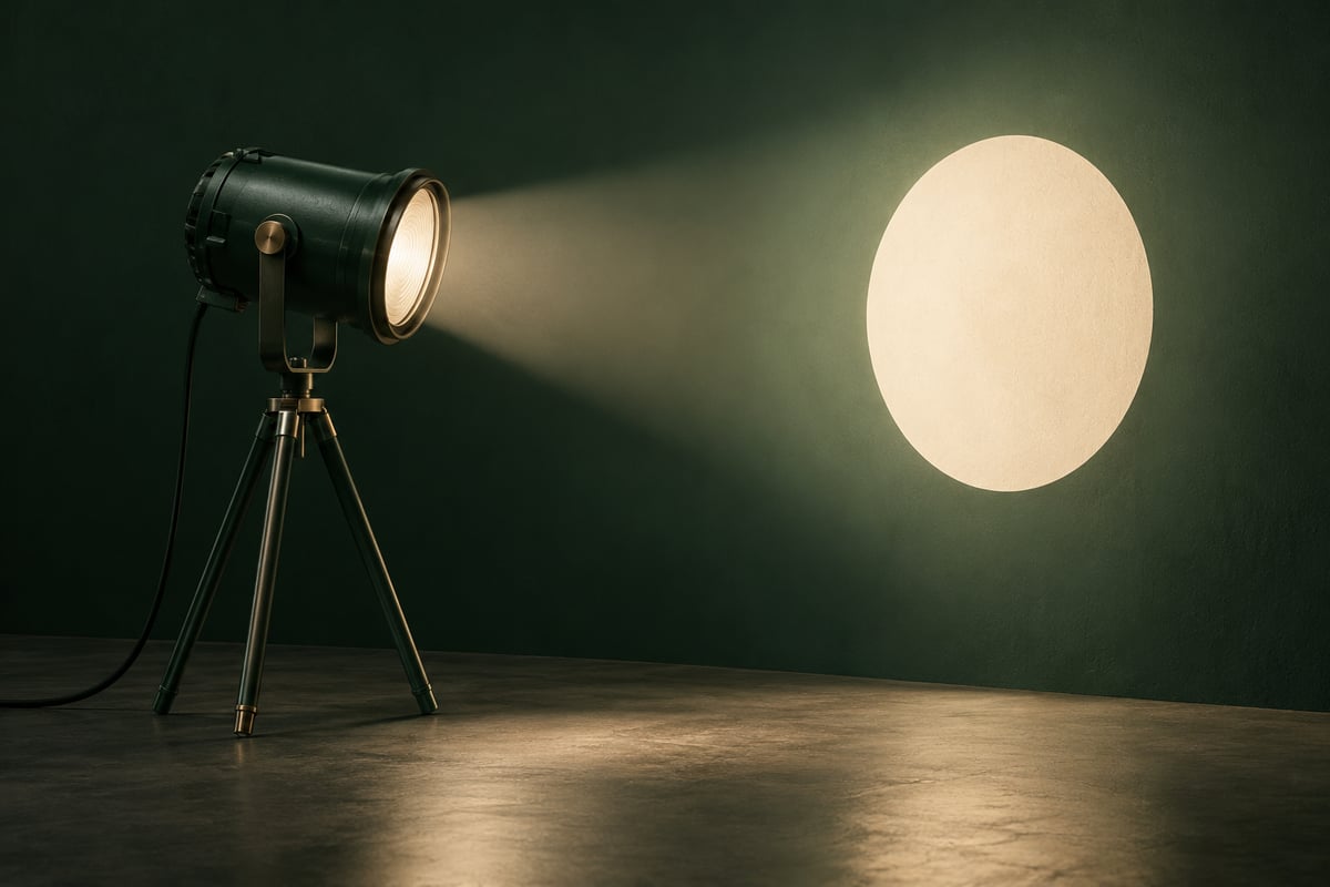 A green spotlight focused on one target, illustrating focused advertising.